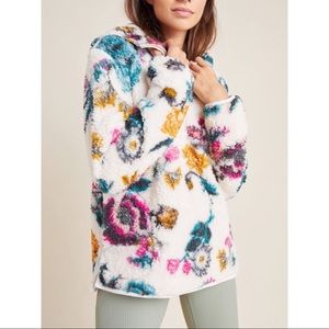 Anthropologie Fuzzy Sherpa Zip Sweater
